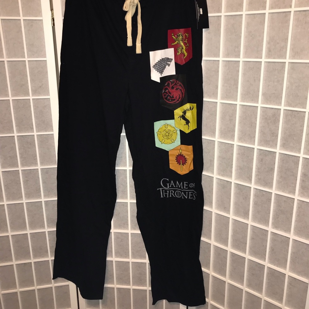 Game of thrones black drawstring sweatpants - L